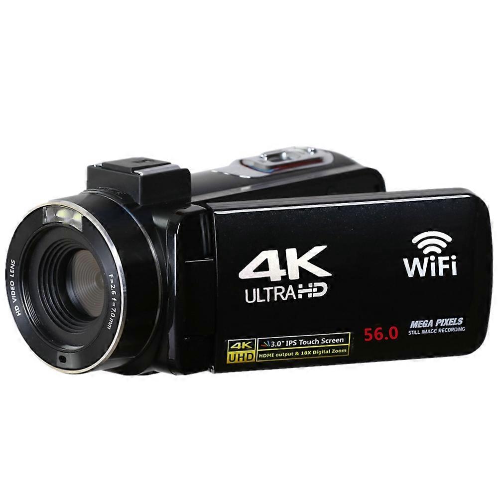 4K Digitale Videokamera 3 Zoll IPS Touchscreen 56MP 18X Digitalzoom WiFi Camcorder