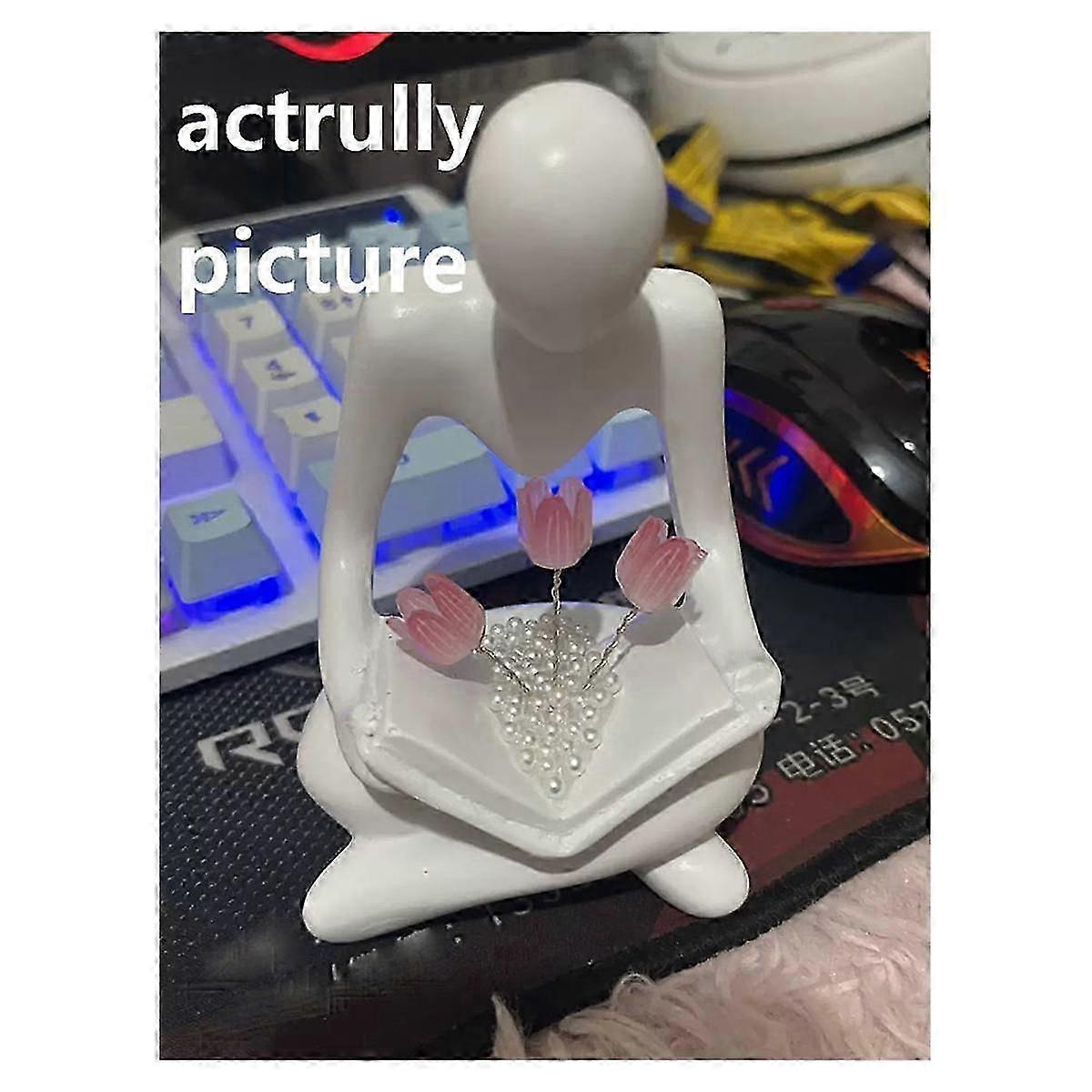 Abstract Figure Tulip Night Light Sculpture Resin Statue Bookshelf Living Room Desk Coffee Table Be