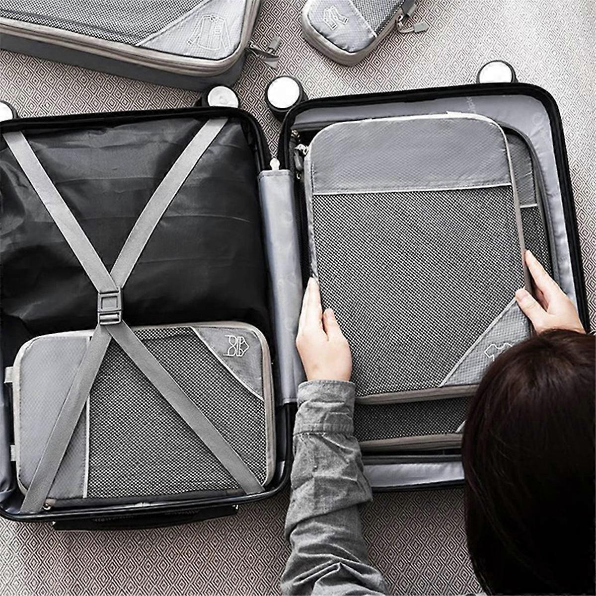 6PCS Compressed Packing Cubes Set, Portable Luggage Organizers