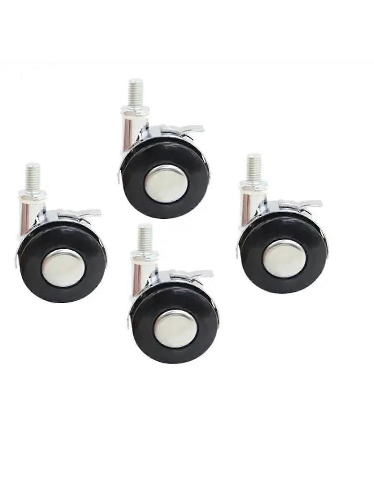 Wheel Caster 4-Pack Universal 1.5-Inch Silent Roller Alloy M8 Mounting, Silver For Bed, Tea Table, Computer Desk