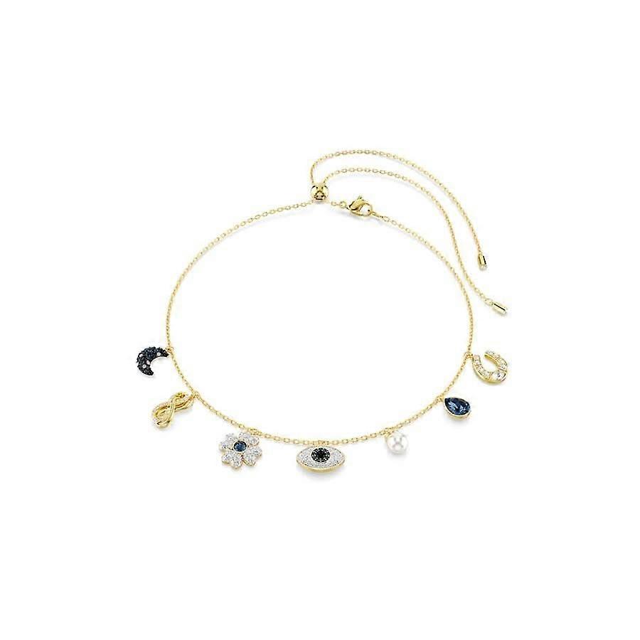 Symbolica Gold-tone Plated Blue Moon Evil Eye Horse Shoe Choker 5692164