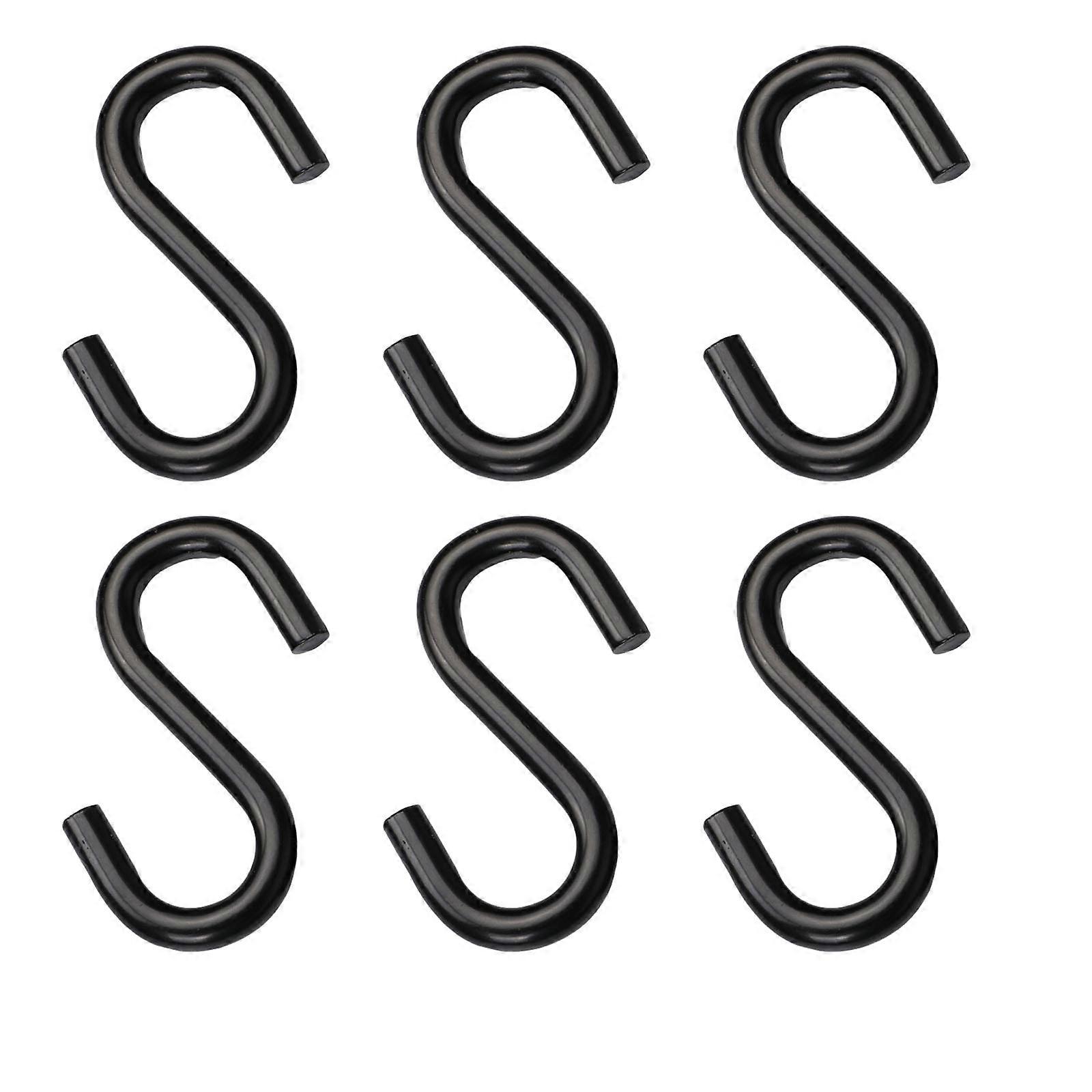 Pack of 6 S Shaped Hanging Hooks for Hammock and Garden Use Rusts resistant Rack Kitchen Bedroom Railing Hanger Hook