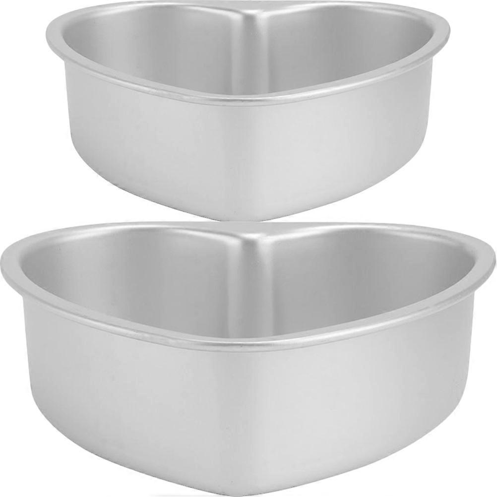Heart Cake Pan Set 2pcs Non Stick Removable Bottom Baking Molds for Cakes & Treats Easy Cleaning for Kitchen & Restaurant Use