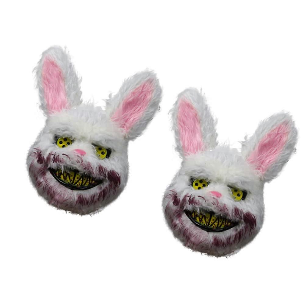 2pcs Plush Horror Killer Masks Demon Rabbit Masks for Halloween Party Zombie Costume Trick or Treat Punk Child Decor