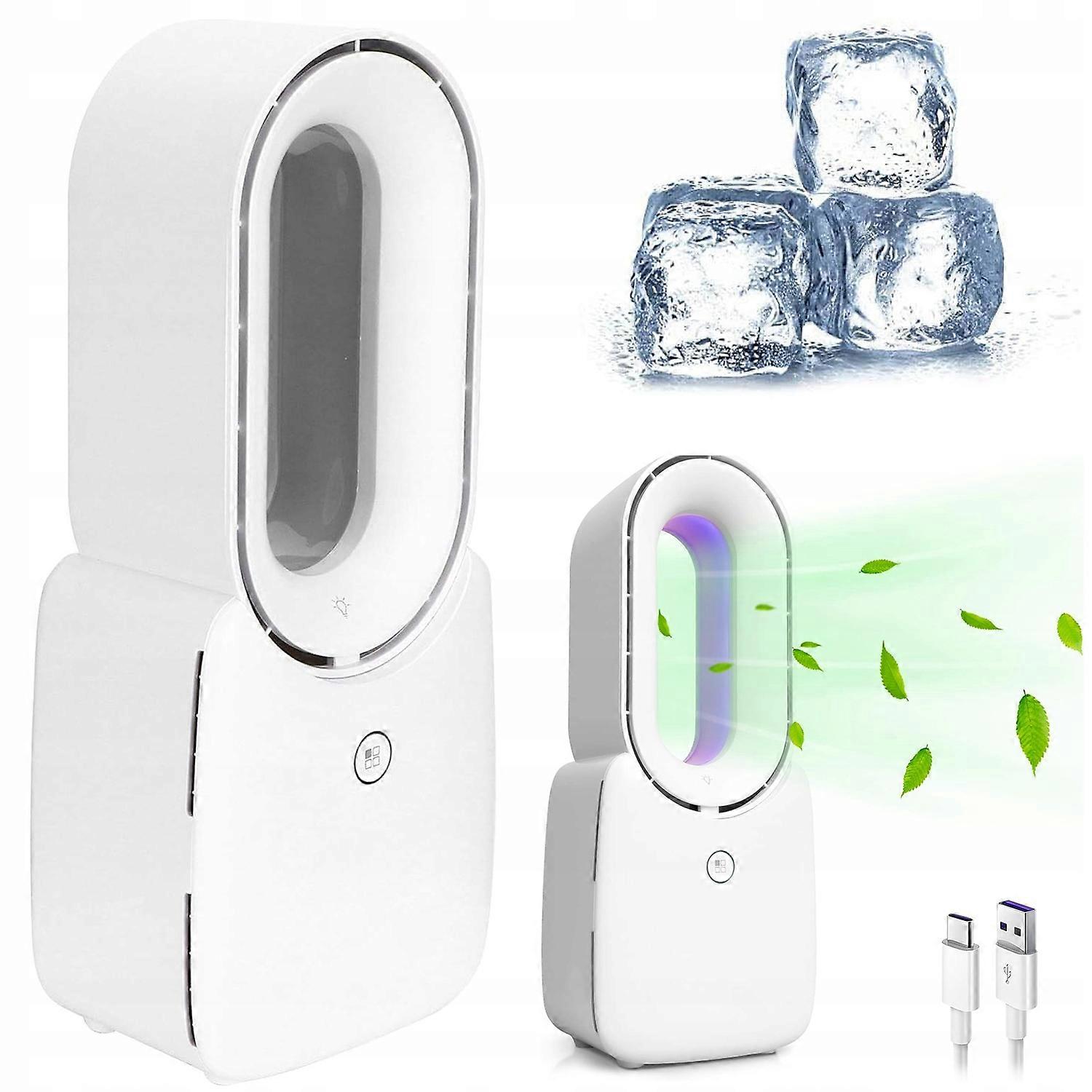 Bladeless Fan With Silent Table Fan Led Light Touch