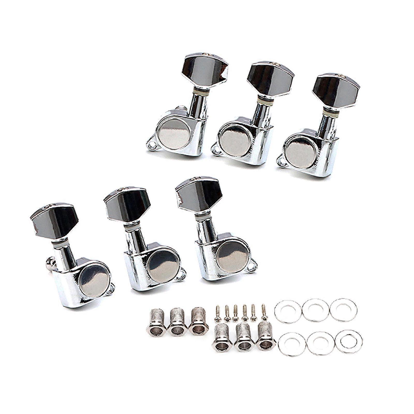 6Pcs Guitar String Button 3L3R Guitar Tuning Pegs Tuning Machine Guitar Part Guitar Tuning Key Sealed Tuning Pegs Tuners