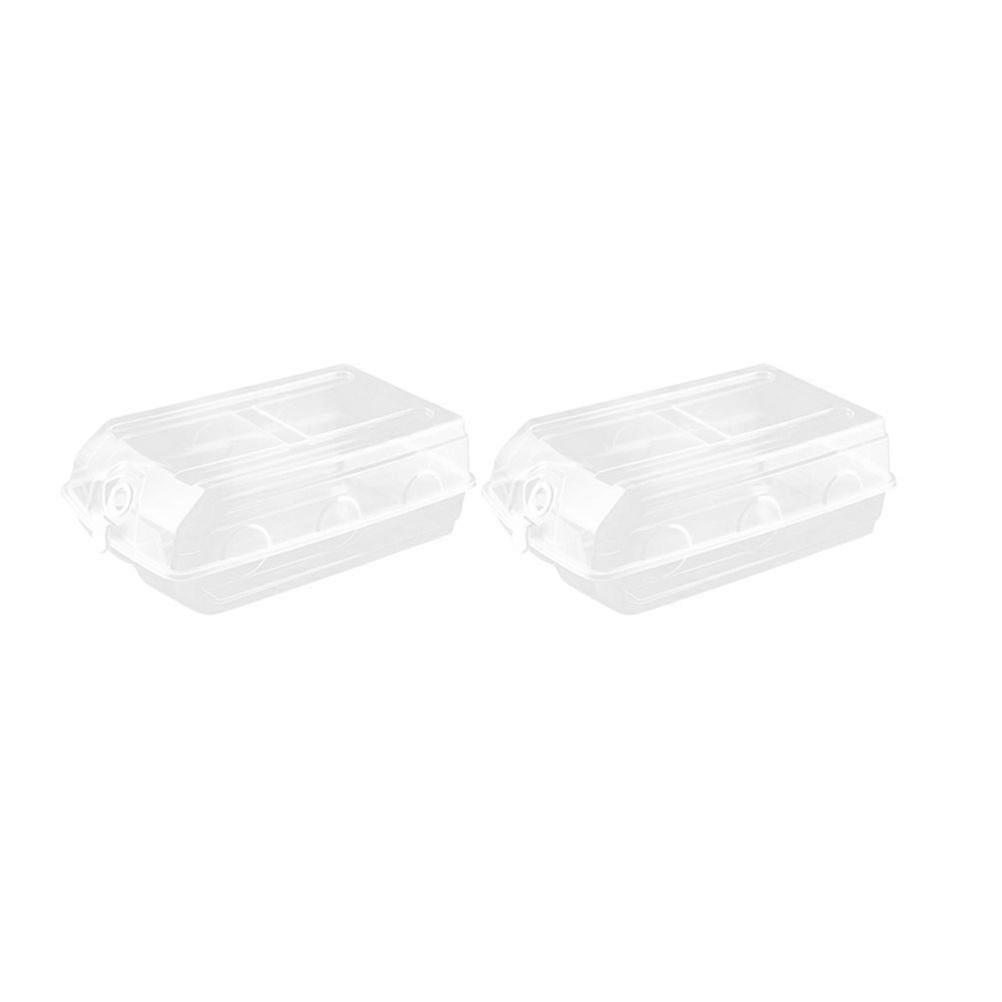 2PCS Kunststoffschuhe Aufbewahrungsbox Verdickte Anti-Staub-Box Große transparente Schuhbox für Männer und Frauen (weiß)