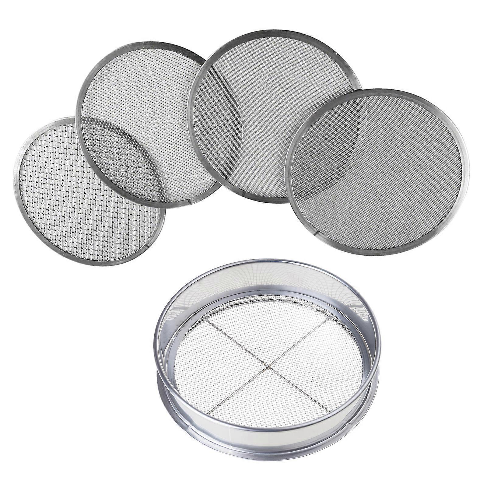 Setaccio per enigmi in acciaio inossidabile per setacciatore per terreno portatile con diametro da 8 pollici con opzione a 4 maglie per uso in giardino