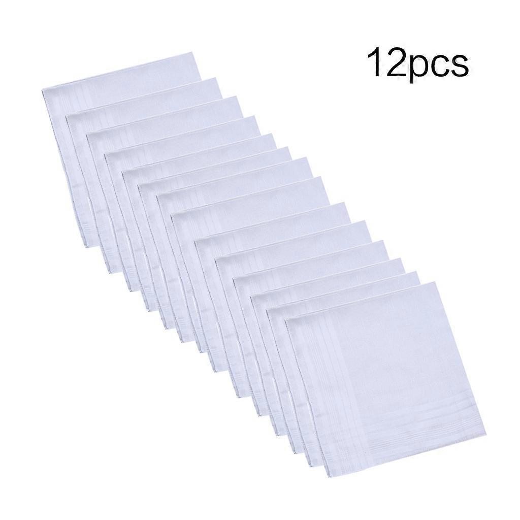 12 Pcs Lenços de Algodão Puro Lenços Jacquard Listrado Bolso Toalha Quadrada DIY