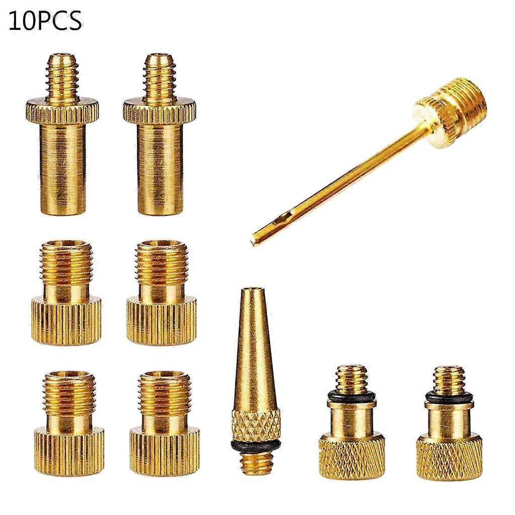 Tire for Valve Converter Kit Bicycle Brass Presta and Schrader for Valve Adapter Ball Pump Needle Inflation Devices and  Golden