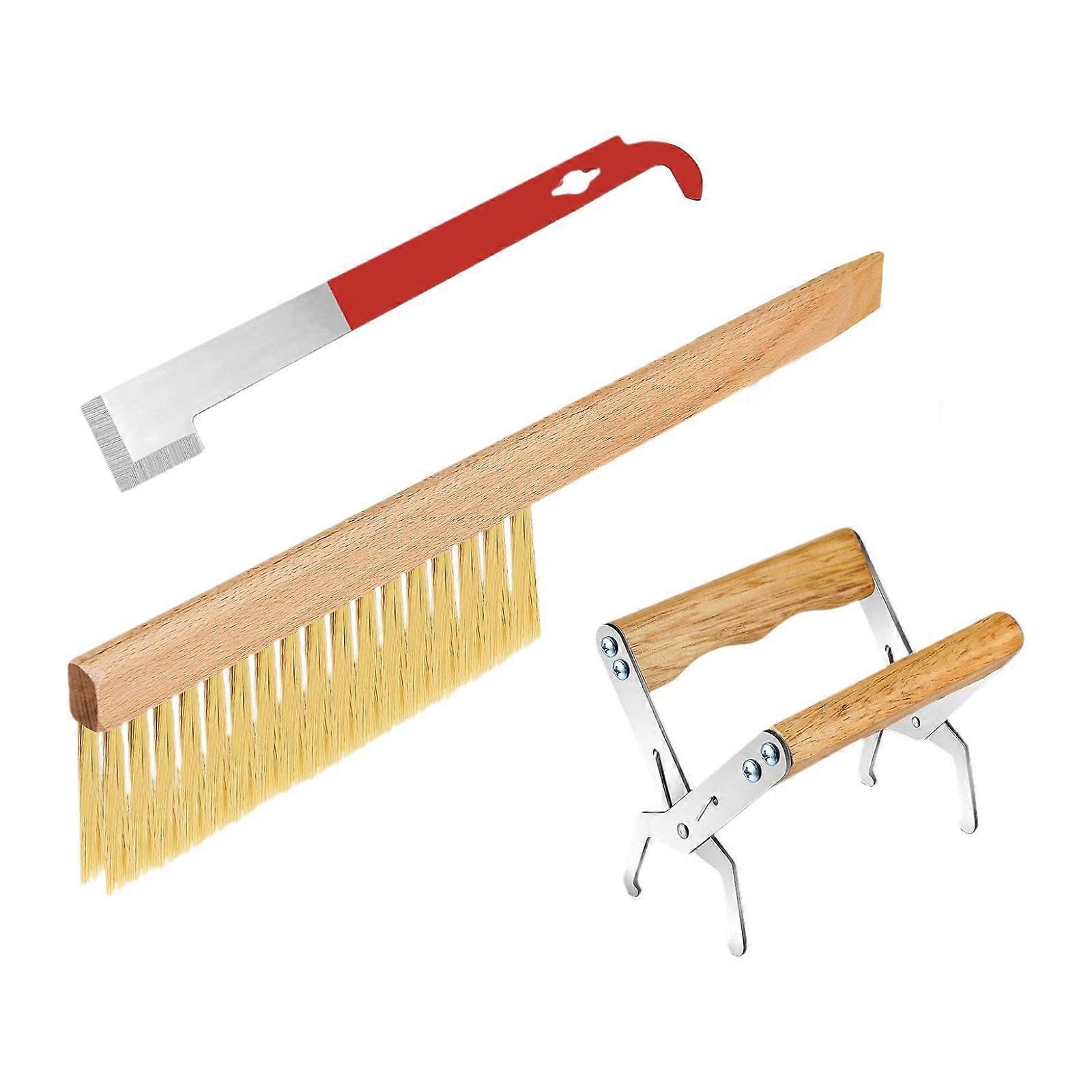 3Pcs Bee Hive Tools Beekeeping Brush Professional Beekeeping Tools Supplies