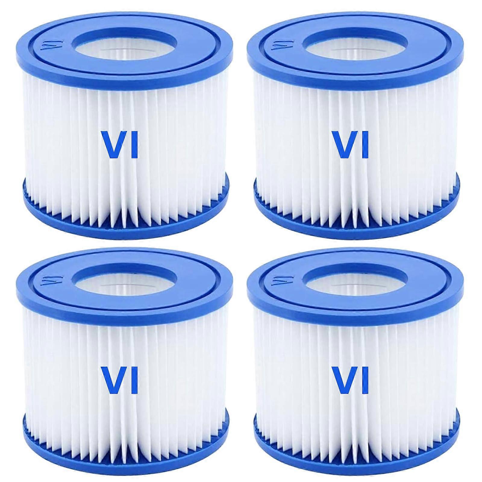 Pool Filter Cartridge Replacement for Lay-Z-Spa Miami, Vegas, Monaco, Size 6-58323, 4 Pack