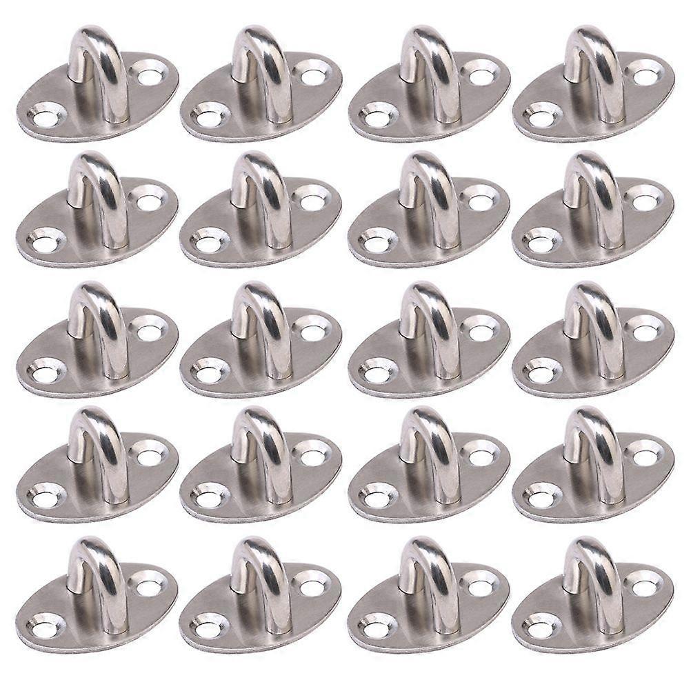 20pcs Stainless Steel Hook Thickened Load-bearing Fixed Pull Ring Storage Hook