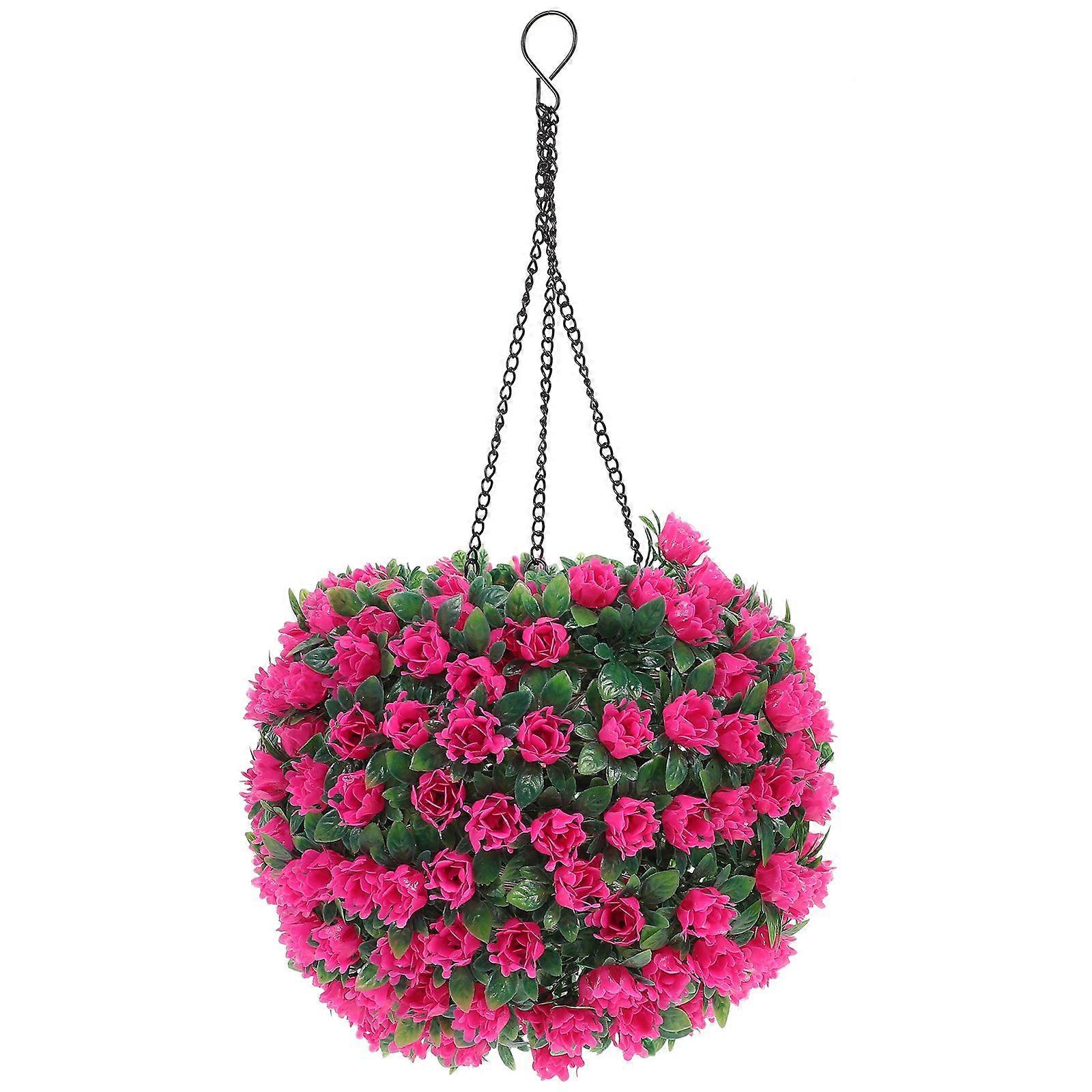 Lampada a sfera a sospensione a LED illuminata a luce solare Decorazione artificiale a sfera topiaria
