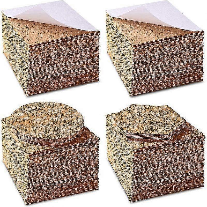 コースター&DIYクラフトミニウォールのための110個の自己接着コルクマット