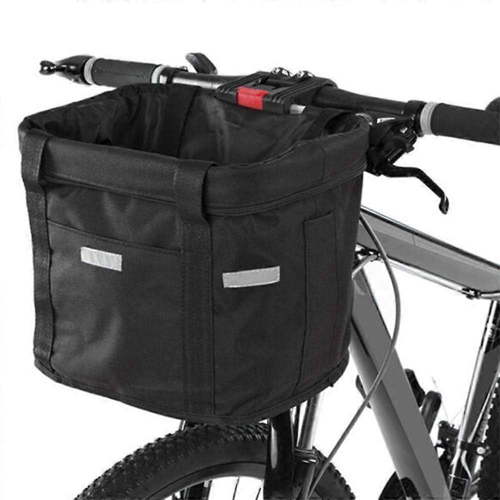 Foldable Bicycle Front Basket, with Handlebar Adapter, Removable for Small Dogs, Shopping, 34 x 24 x 8 cm