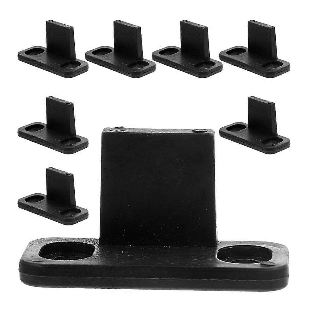 Barn Door Floor Guide for Home Use Black ABS Material 8 Pieces Simple Installation