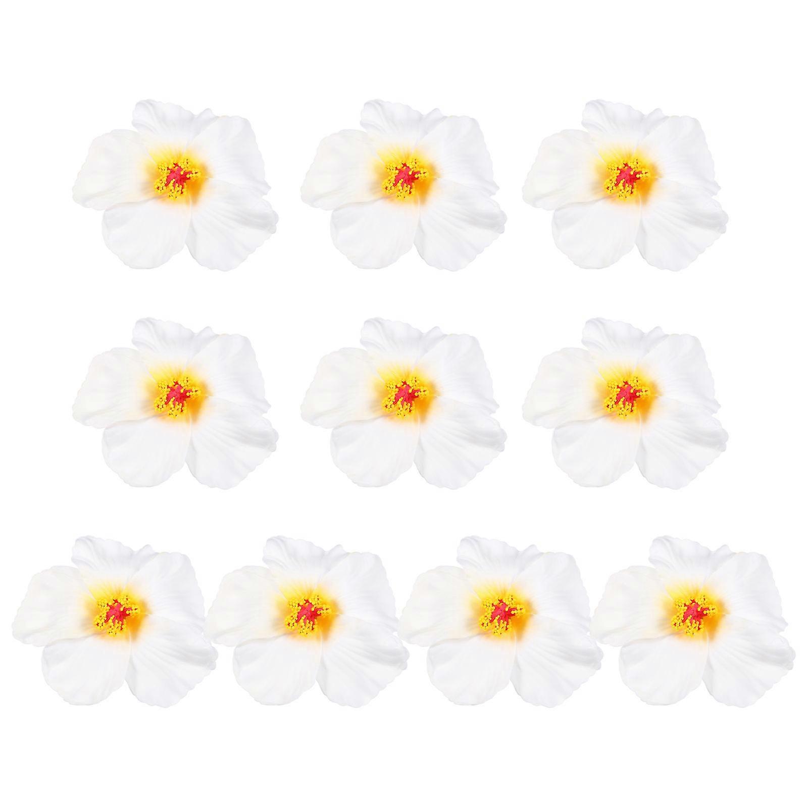 10pcs Artificial Hibiscus Flowers for Decor – Vibrant Hawaiian Style, Lifelike Design for Weddings, Parties & DIY Projects
