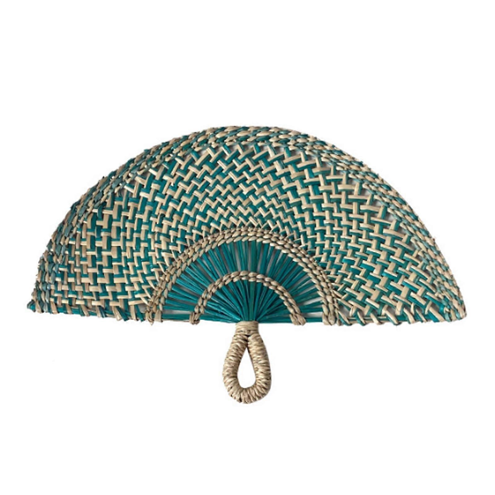 Handwoven Straw Fan Decorative Wall Art Manual Paddle Fan Home Decor Accessory Natural Fiber Handcrafted Design