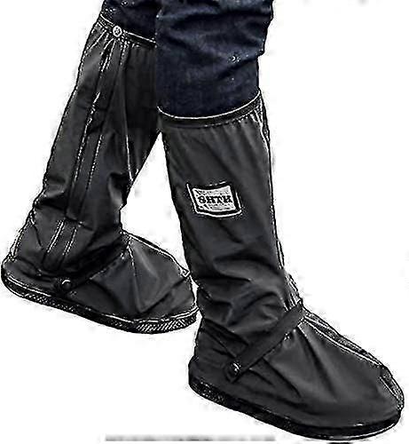 Waterproof Black Rain Boot Covers with Reflective Strips