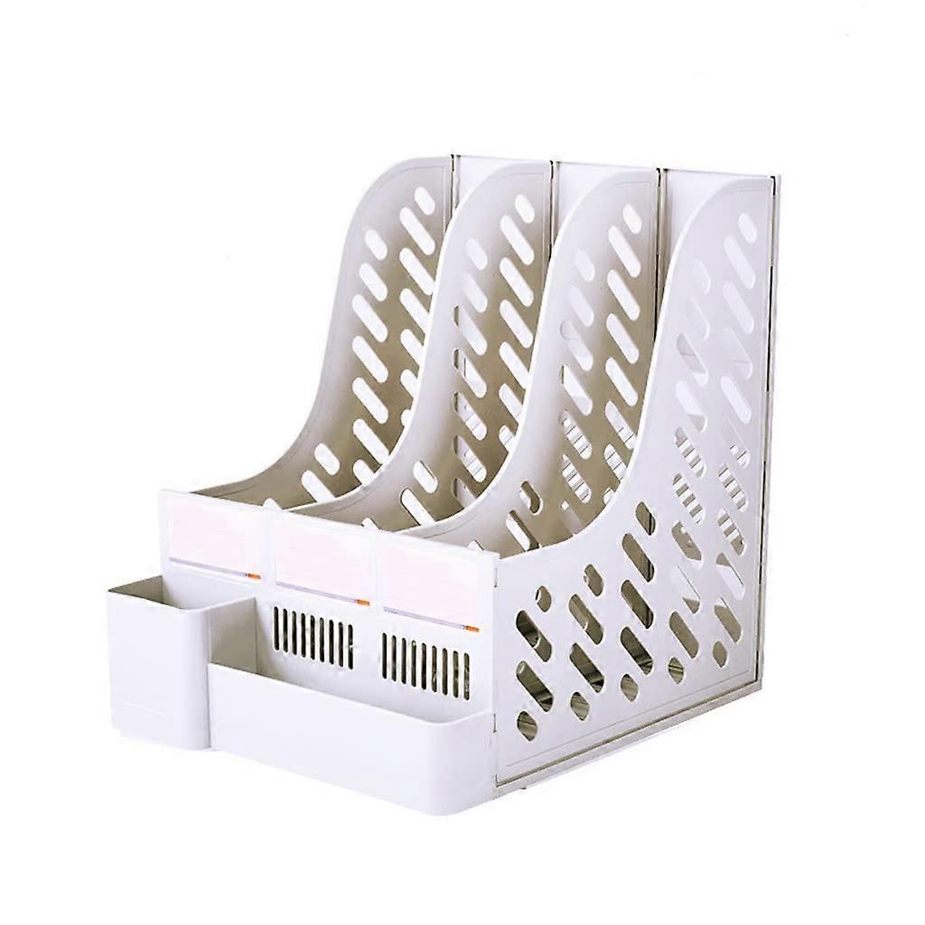 Magazine Rack Plastic File Folder Organizer, Desktop Book Holder for Home Office, Large Capacity Notebook Storage, Modern Design