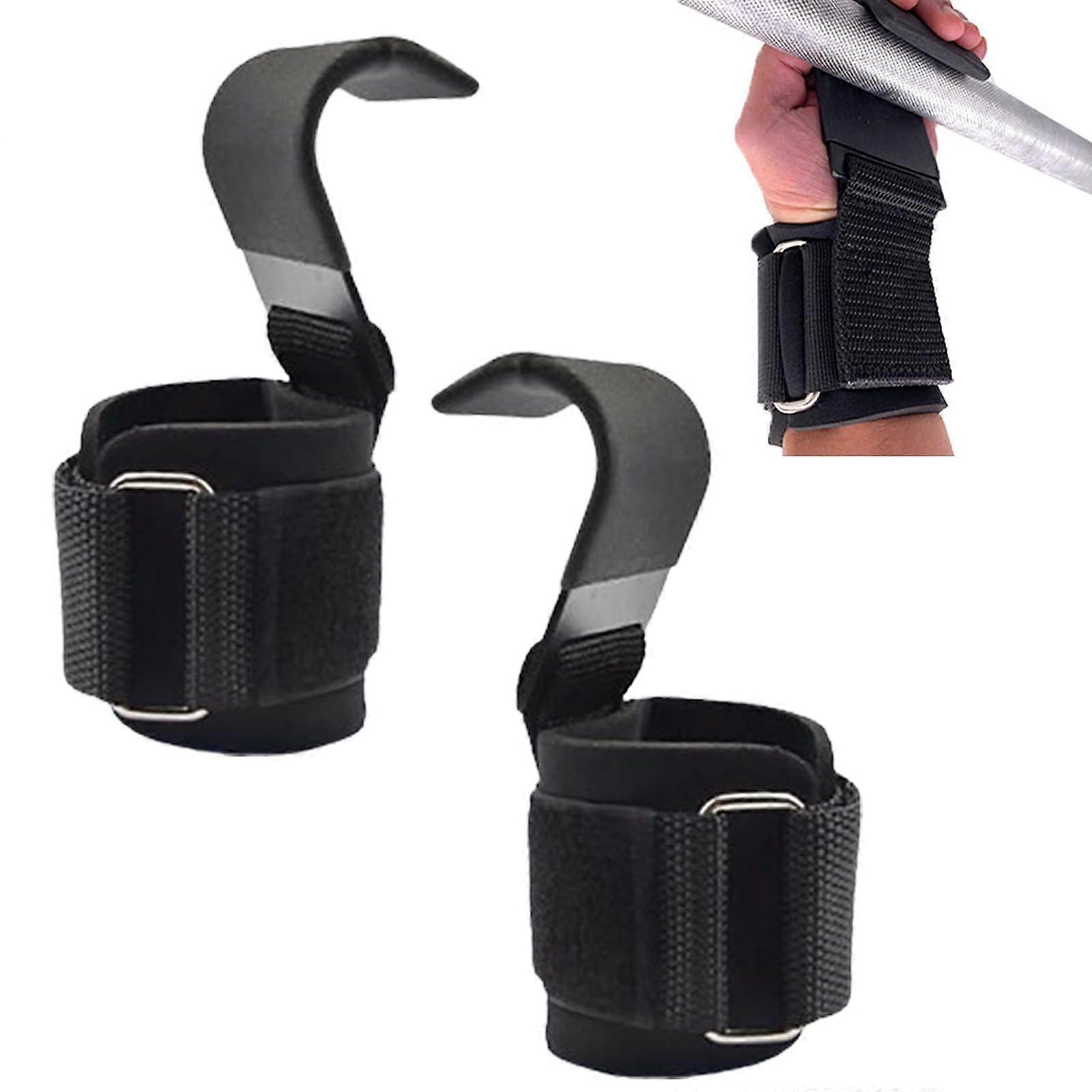 1 Pair Lifting Straps with Hooks for Strength Training, Fitness, Bodybuilding