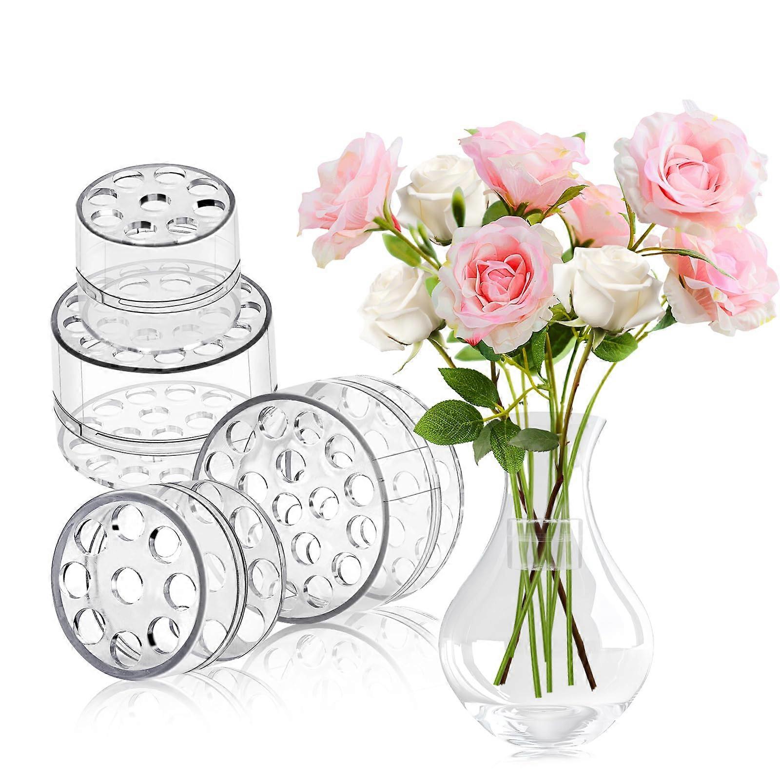 Ikebana Stem Holder Set of 4, Spiral Flower Arrangement Tool for Wedding Bouquets, DIY Floral Design Accessories