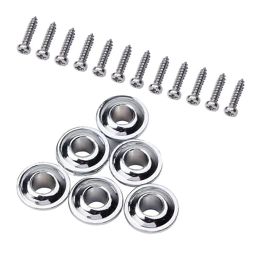 Tuning Pegs Acoustic Guitar Tuner Machine Heads Knobs Improve Sound Quality Personal Use Silver Color 1.1X0.7cm 1Set