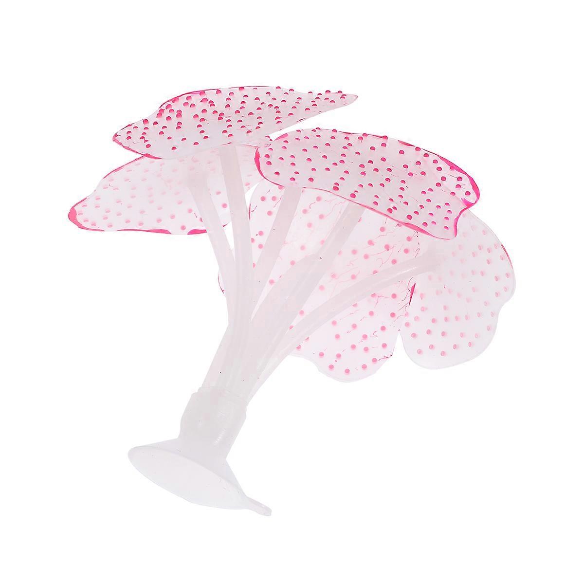 حوض السمك محاكاة قنديل البحر الأحمر الفلورسنت الشعاب المرجانية شكل سيليكون حوض السمك الحلي 10 × 9 × 9 سم مشهد حوض السمك 1Pack