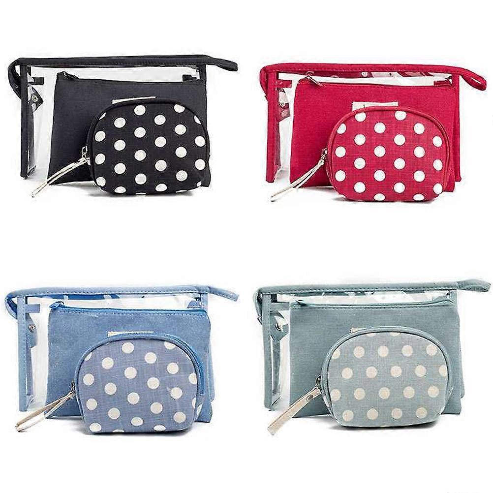Portable Makeup Pouches Travel Storage Bag Small Travel Makeup Bag Sky- Pattern 3Pcs