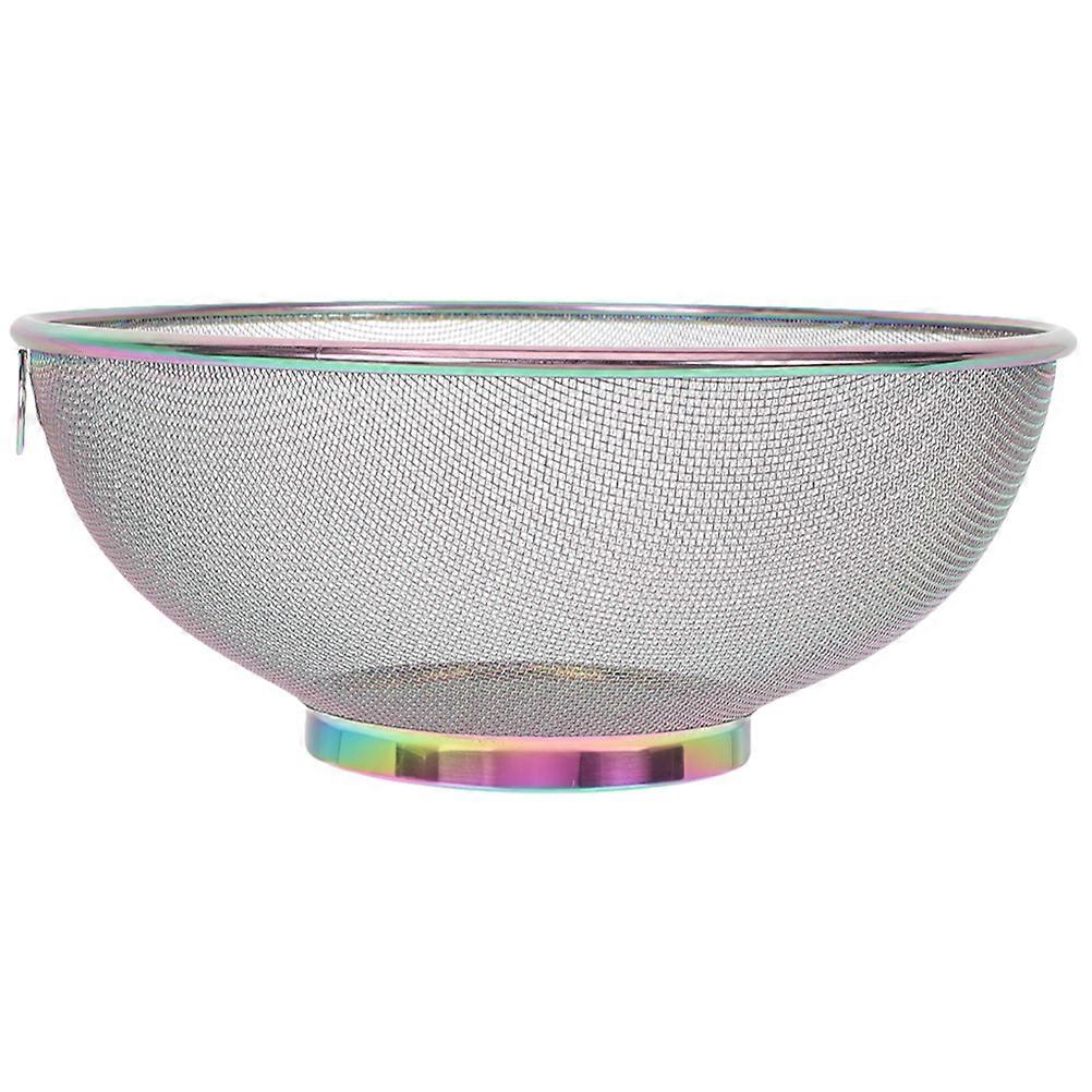 Multi Functional Rice Washer Metal Strainer Colander For Kitchen Tool Food Preparation 24X24CM Simple Design 1Set