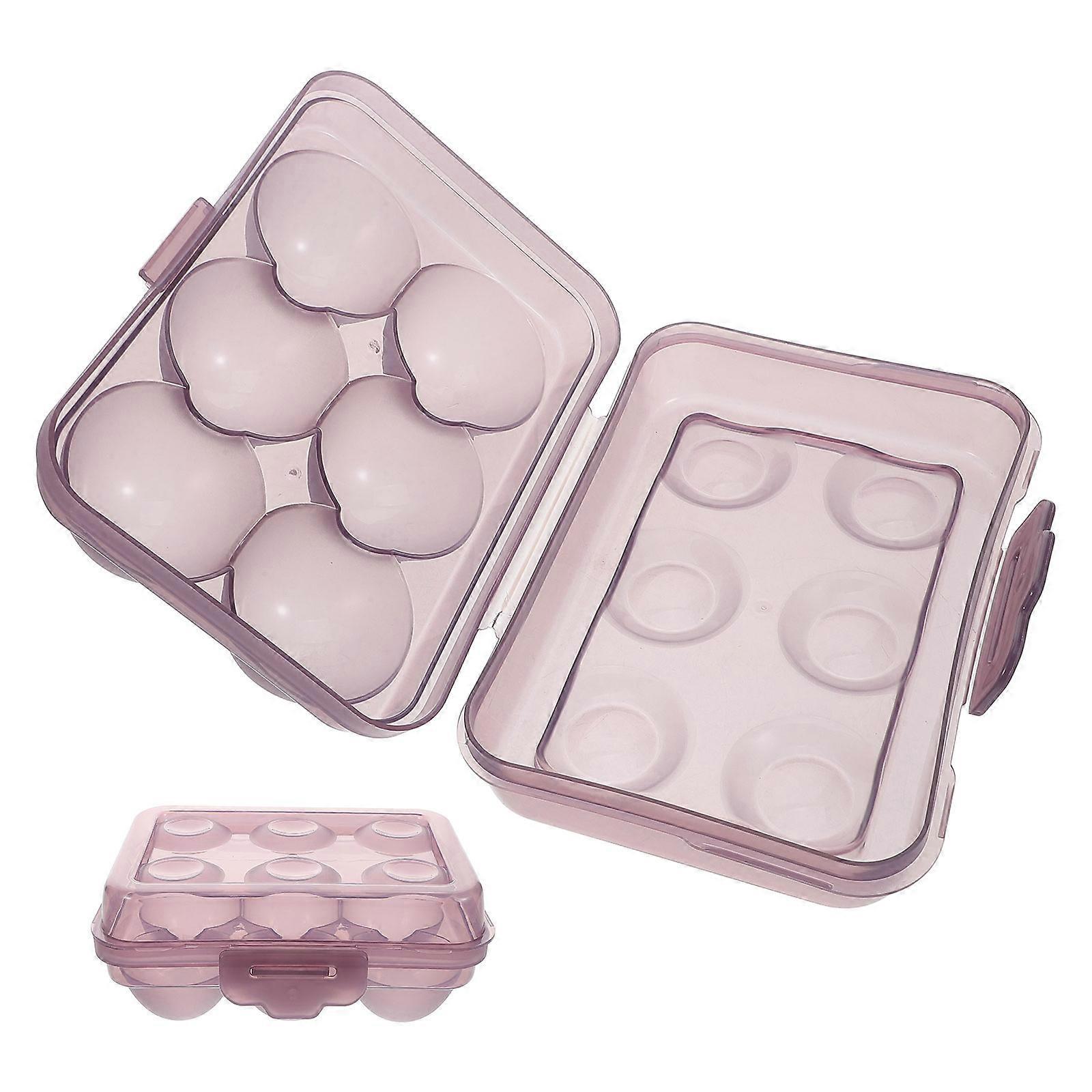 Outdoor Egg Storage Box Lavender PP Eggs Carrier for Camping with Shockproof Design