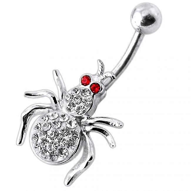 Jewelled Spider Silver Belly Ring