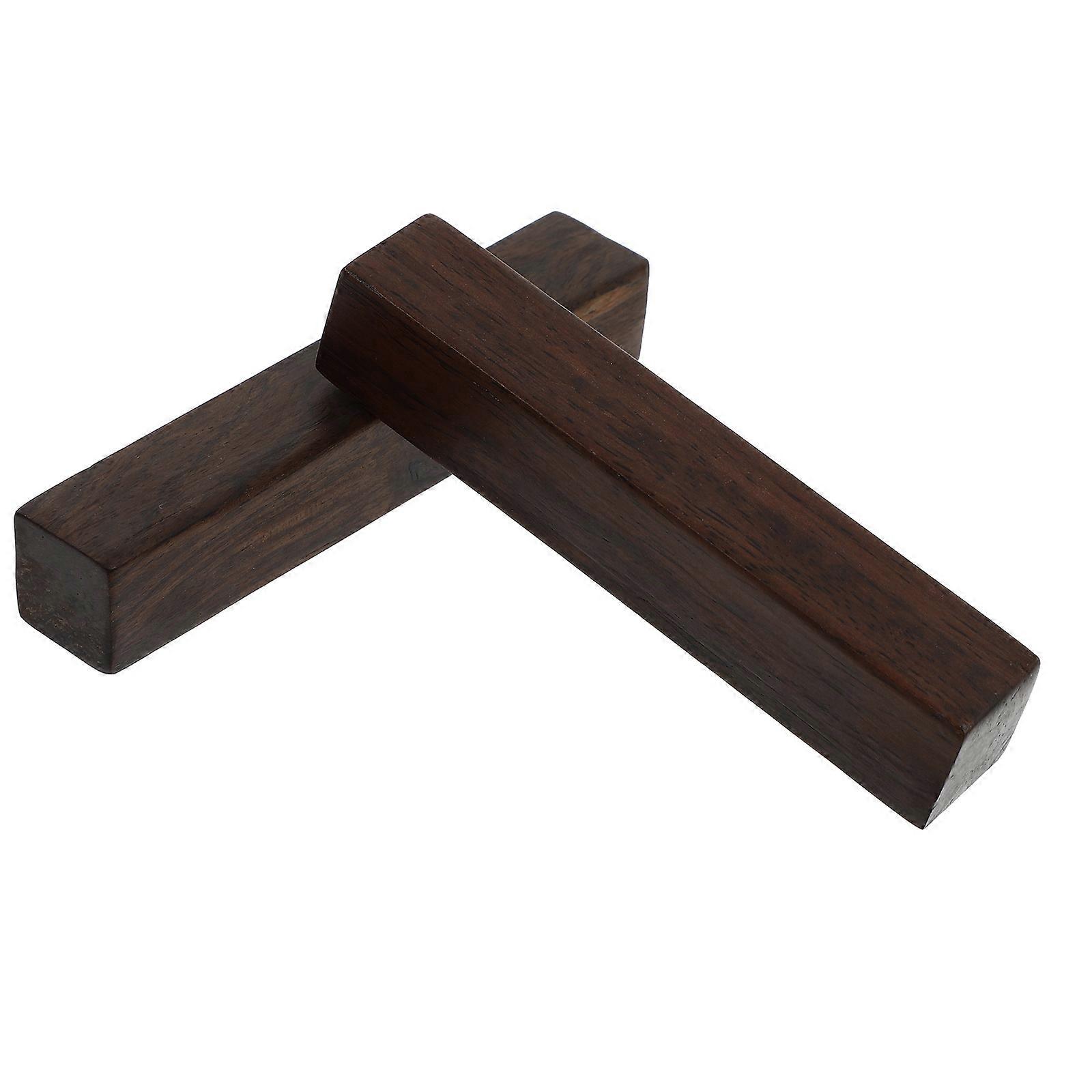 Writing Paperweight Dark Red Wood Rectangular Holding Down Paper Office Use 2Pcs