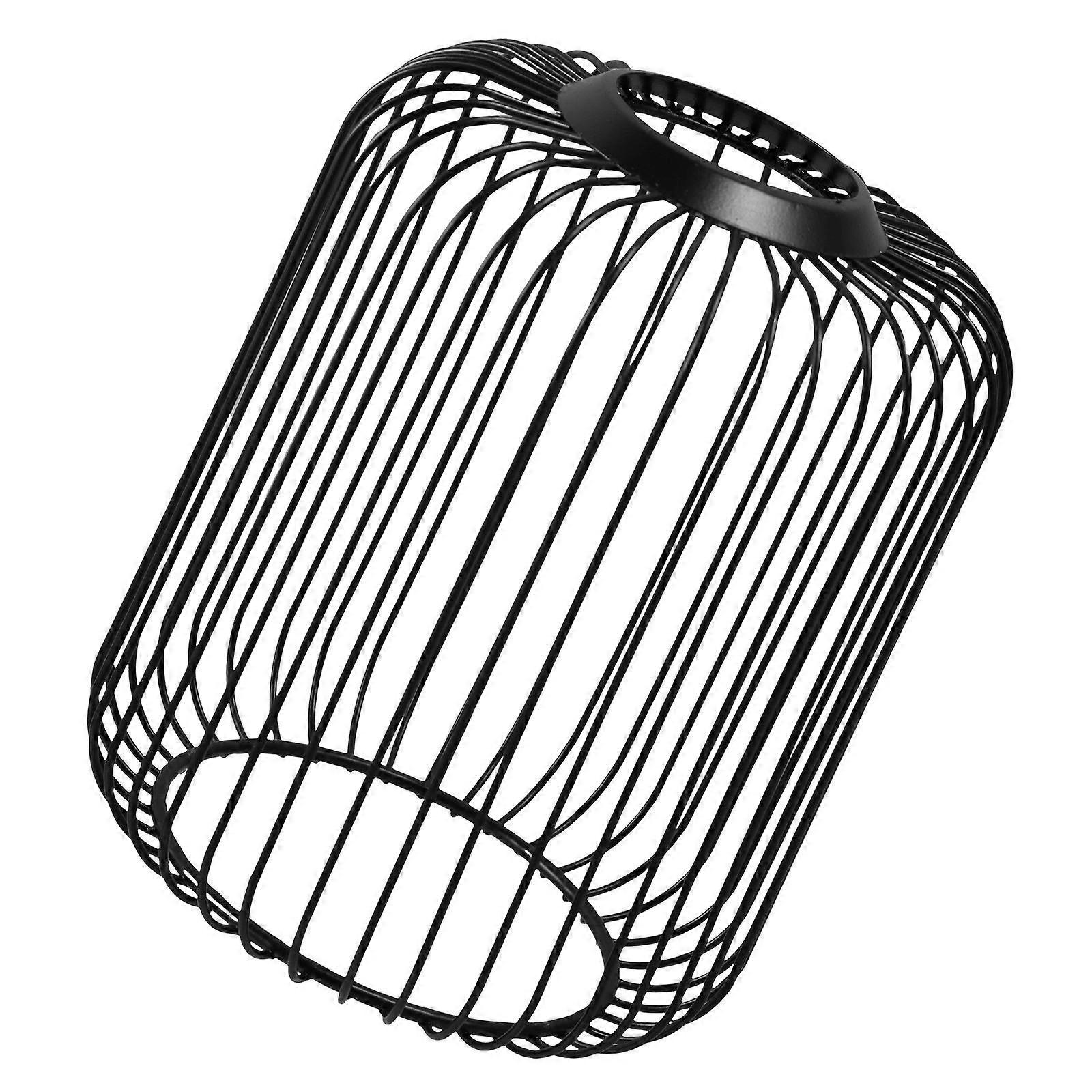 Decorative Lamp Shades Hollow Iron Lampshade Home Decoration Cylindrical Black 1Pcs