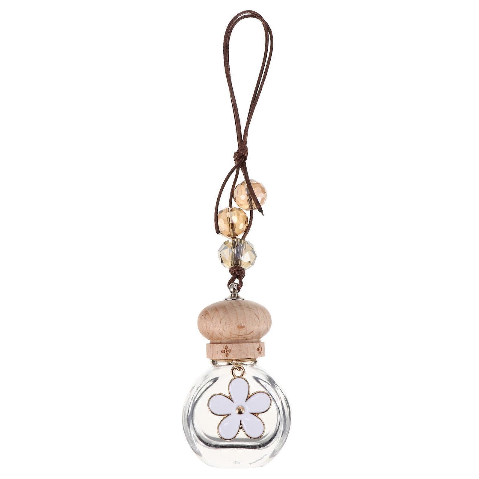 Car Interior Perfume Bottle Hanging Diffuser Air Freshener for Rear View Mirror Floral Design Home Auto Decor