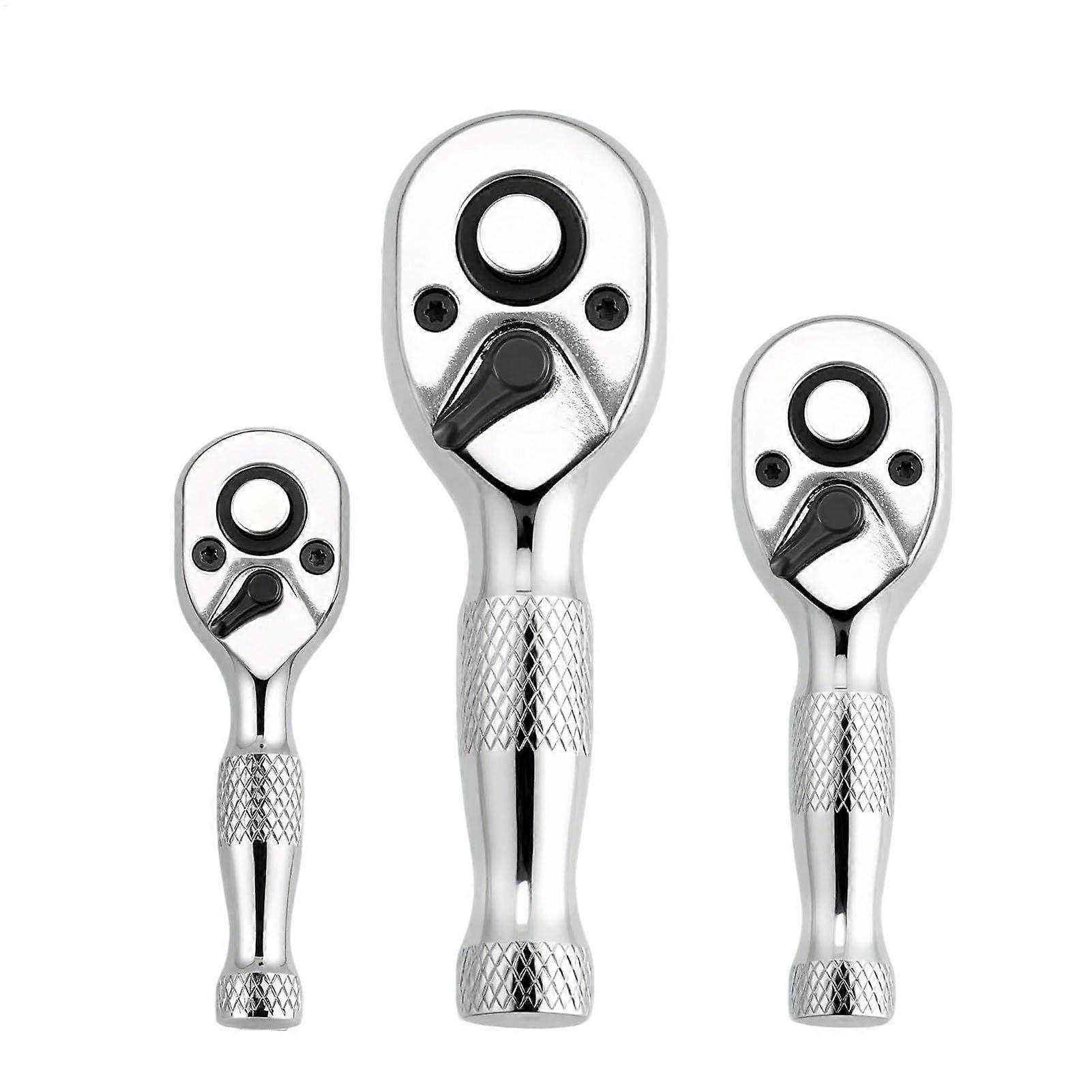 Compact Ratchet Wrench 72-Tooth Stainless Steel Tool for Auto Tire Maintenance and Pipe Repair in Tight Spaces