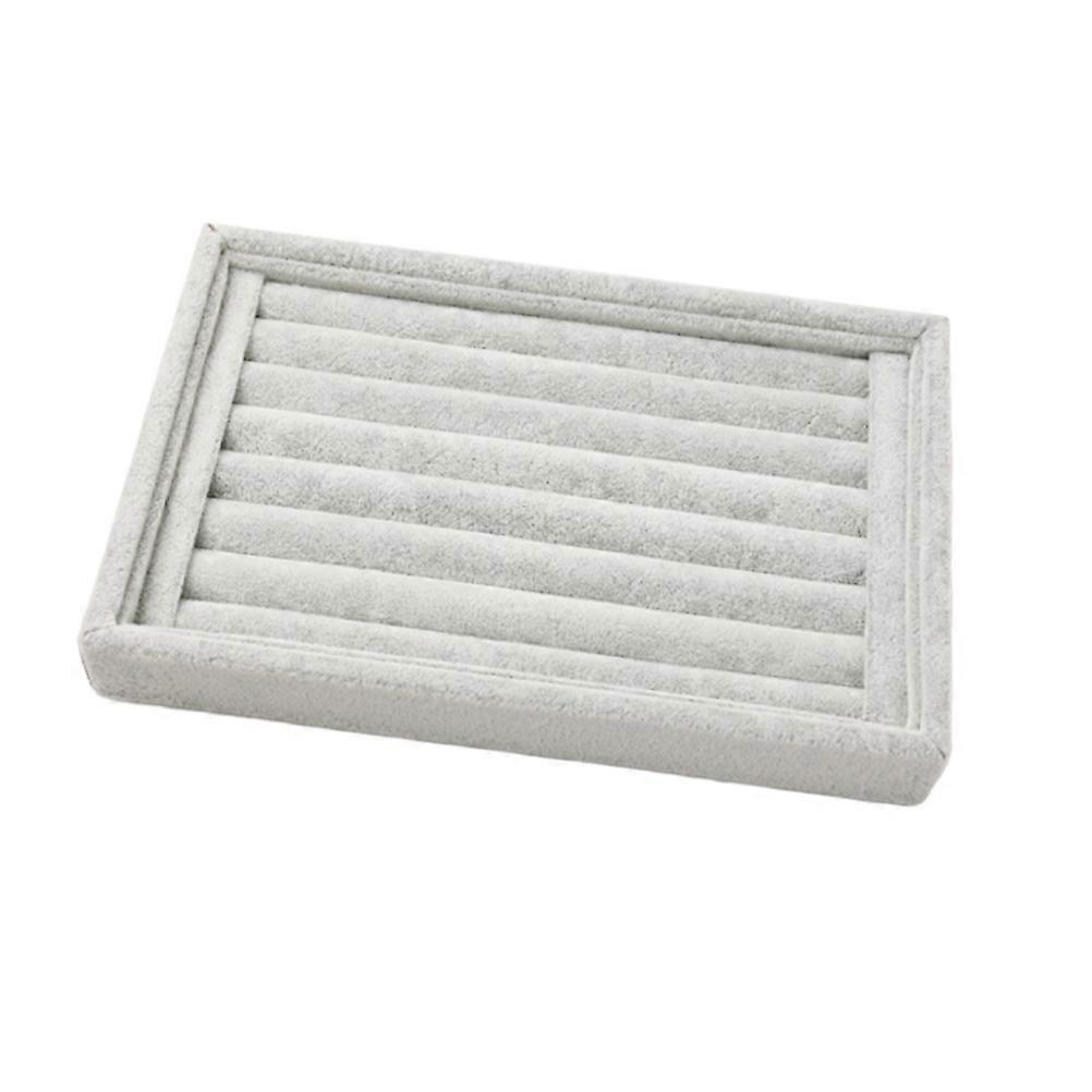 Jewelry Storage Plate Minimalist Grey Plush Rectangular Necklace Storage Rack 1Pack