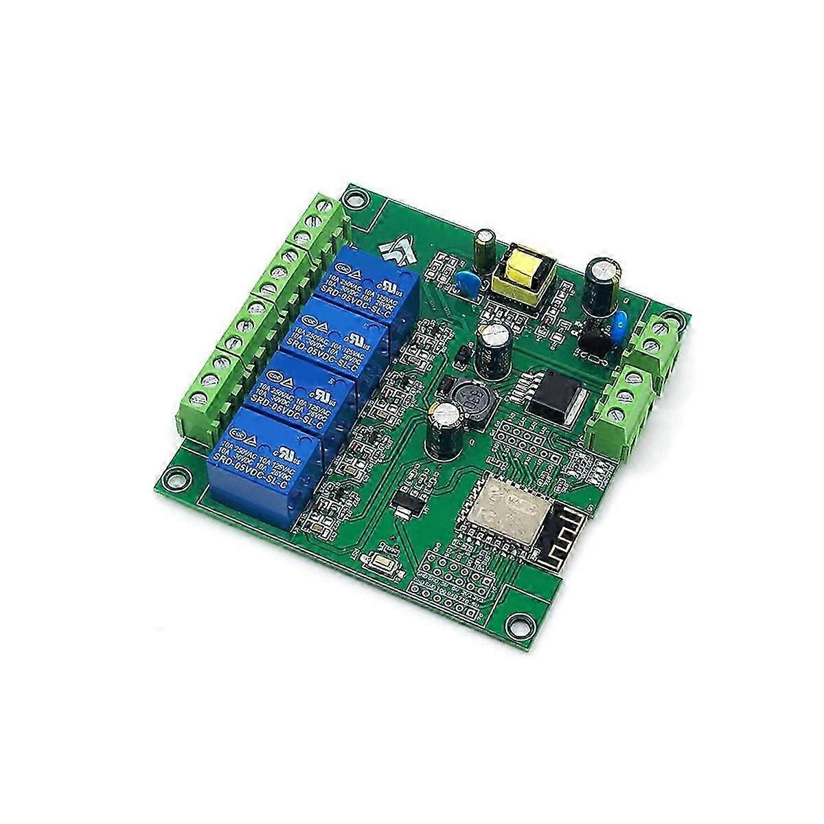 4-kanals ESP8266 trådløs WIFI-relémodul ESP-12F utviklingskort AC90-250V / DC7-30V / 5V e-app