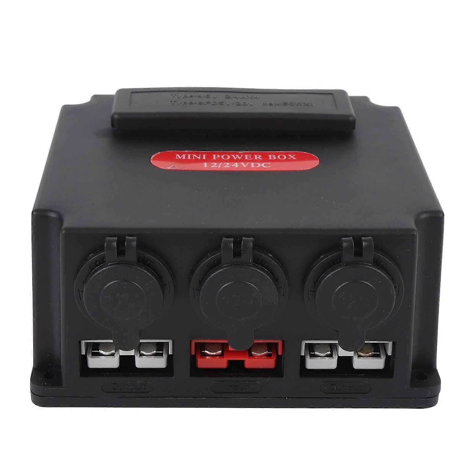 Mini Power Distribution Control Box Multifunctional Smart Battery Box Power Center with USB for Car Boat Trucks Trailers MK90408
