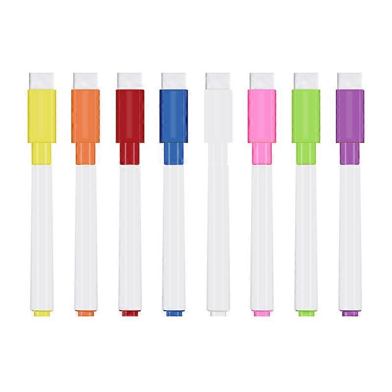 Whiteboard Markers/Pen and Eraser Set, 8 Pieces, Fine Tip Color