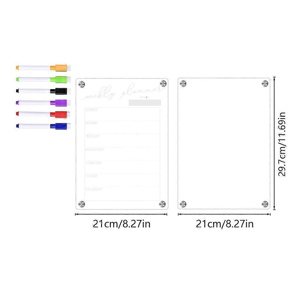 A set of 2 acrylic transparent boards in different colors Dry board for refrigerator Transparent board