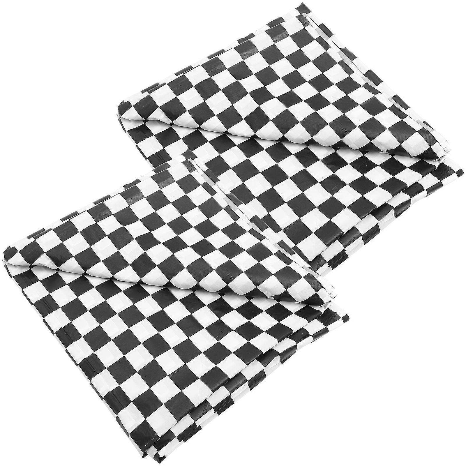 Picnic Table Cloth Decorative Cloth For Table Rectangular Dining Table Cloth Black 137X274CM 2Pcs