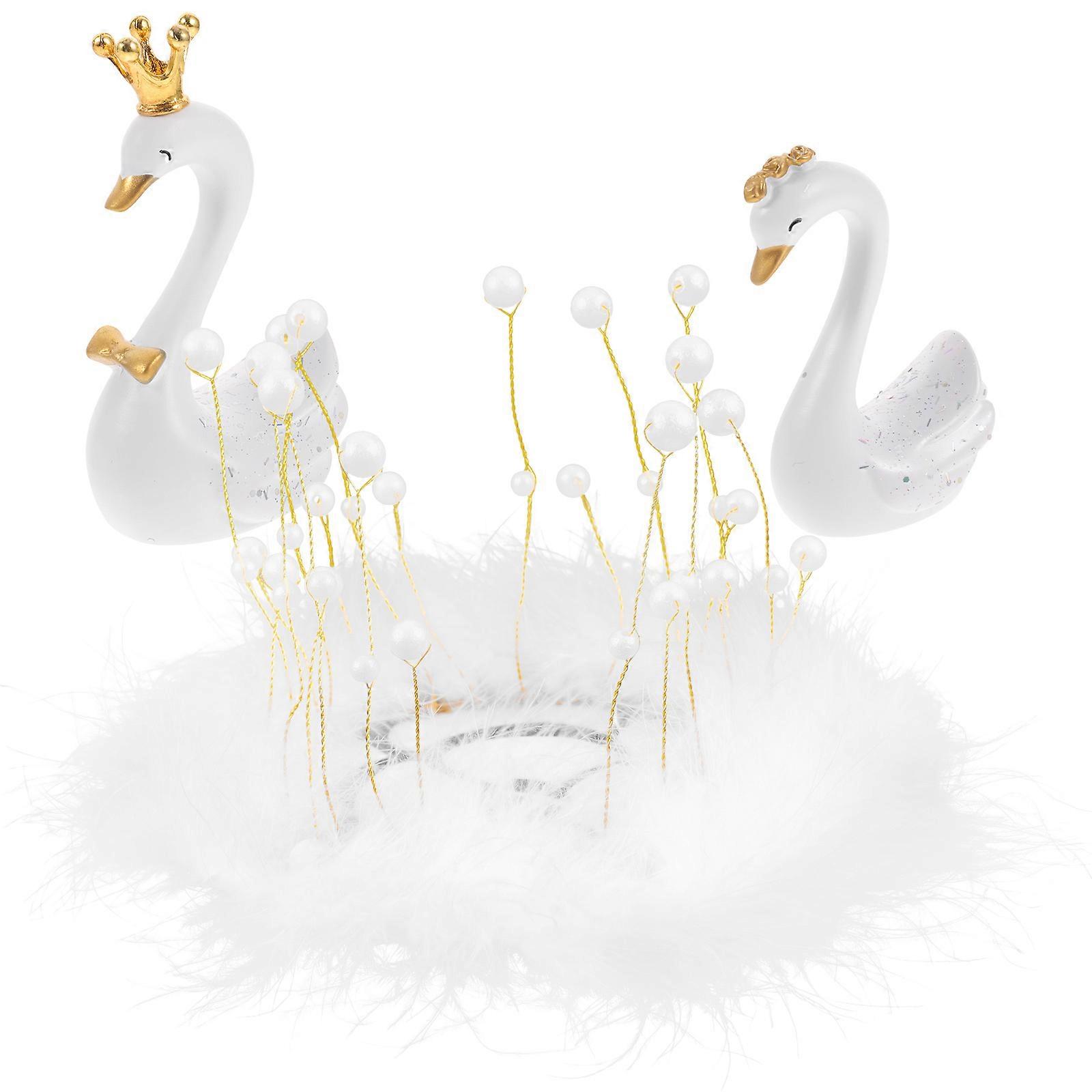 Resin Swan Figurines Dashboard Decorations for 1Set Car Interior