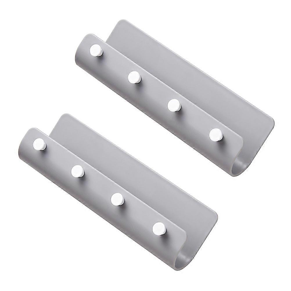 2pcs Plastic Punch Free Storage Mounted Hanging Hooks for Bathroom
