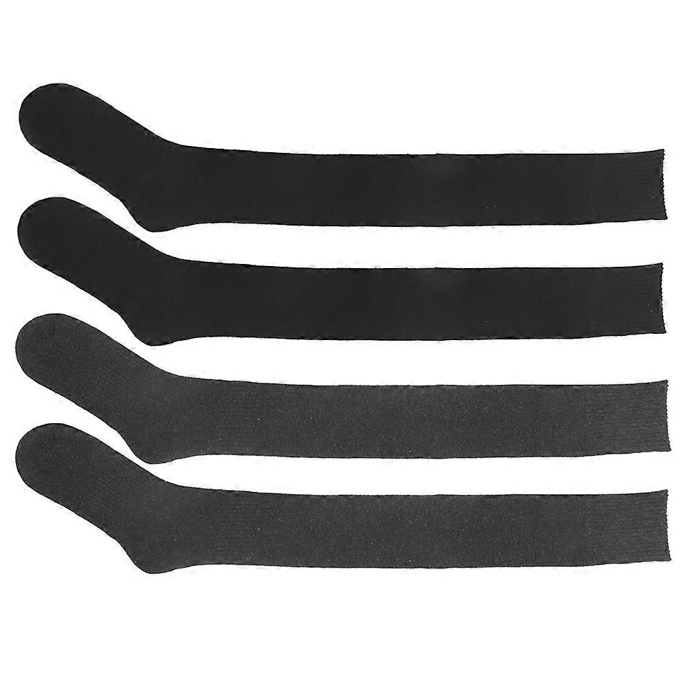 Thigh High Socks Long Thigh Socks Women Daily Use Black 2Pairs