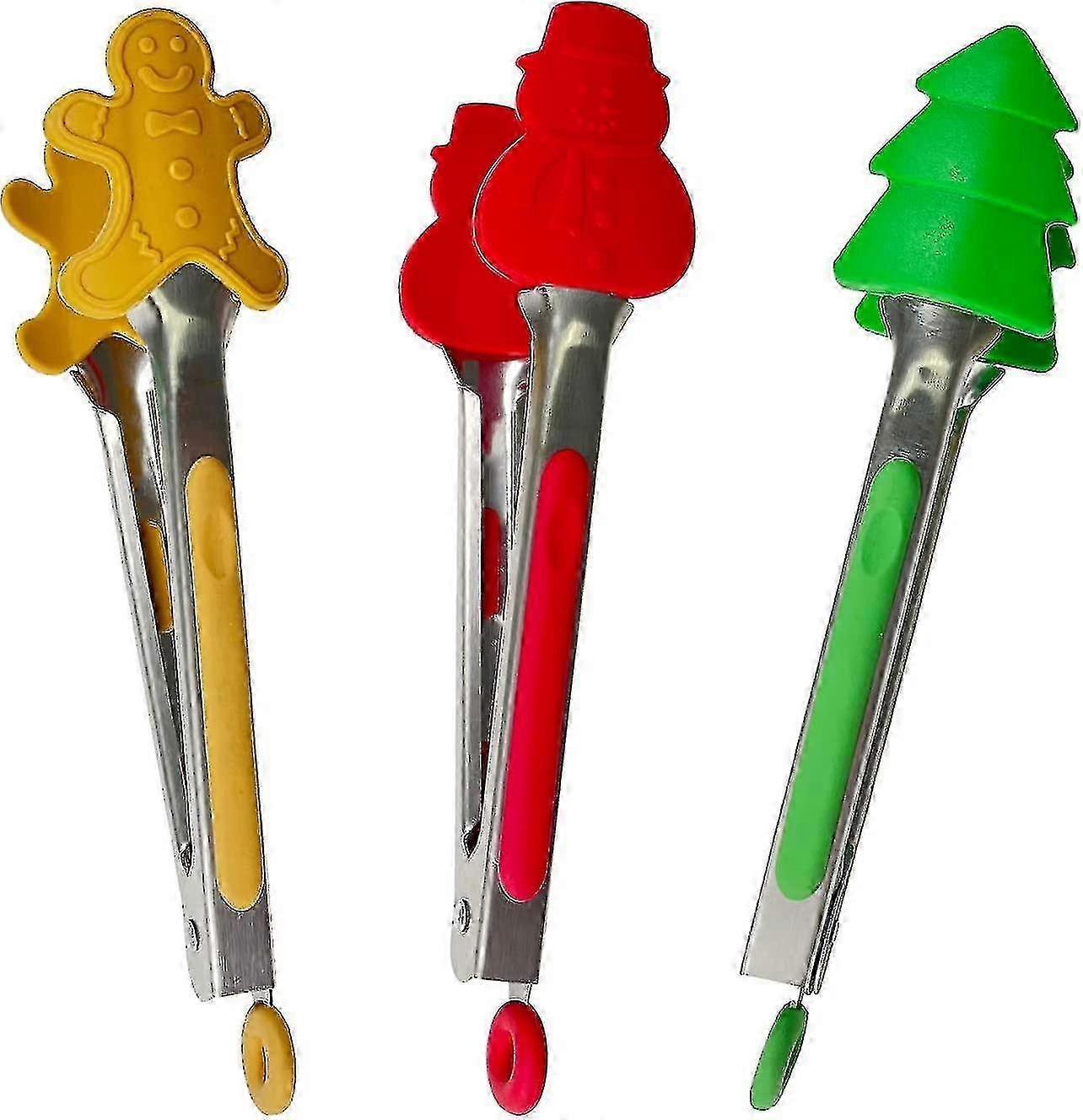 3 قطع ملقط سيليكون صغير ، ملقط مطبخ صغير مقاس 7 بوصات ، ملقط ملون لتقديم الطعام