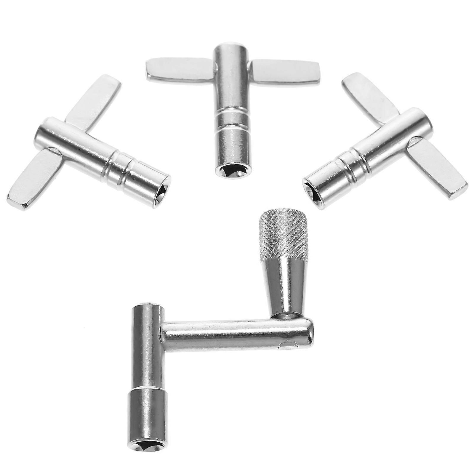 Drum Tuning Tool Z Shape Drum Keys Performance Enhancement Silver 4 Pcs