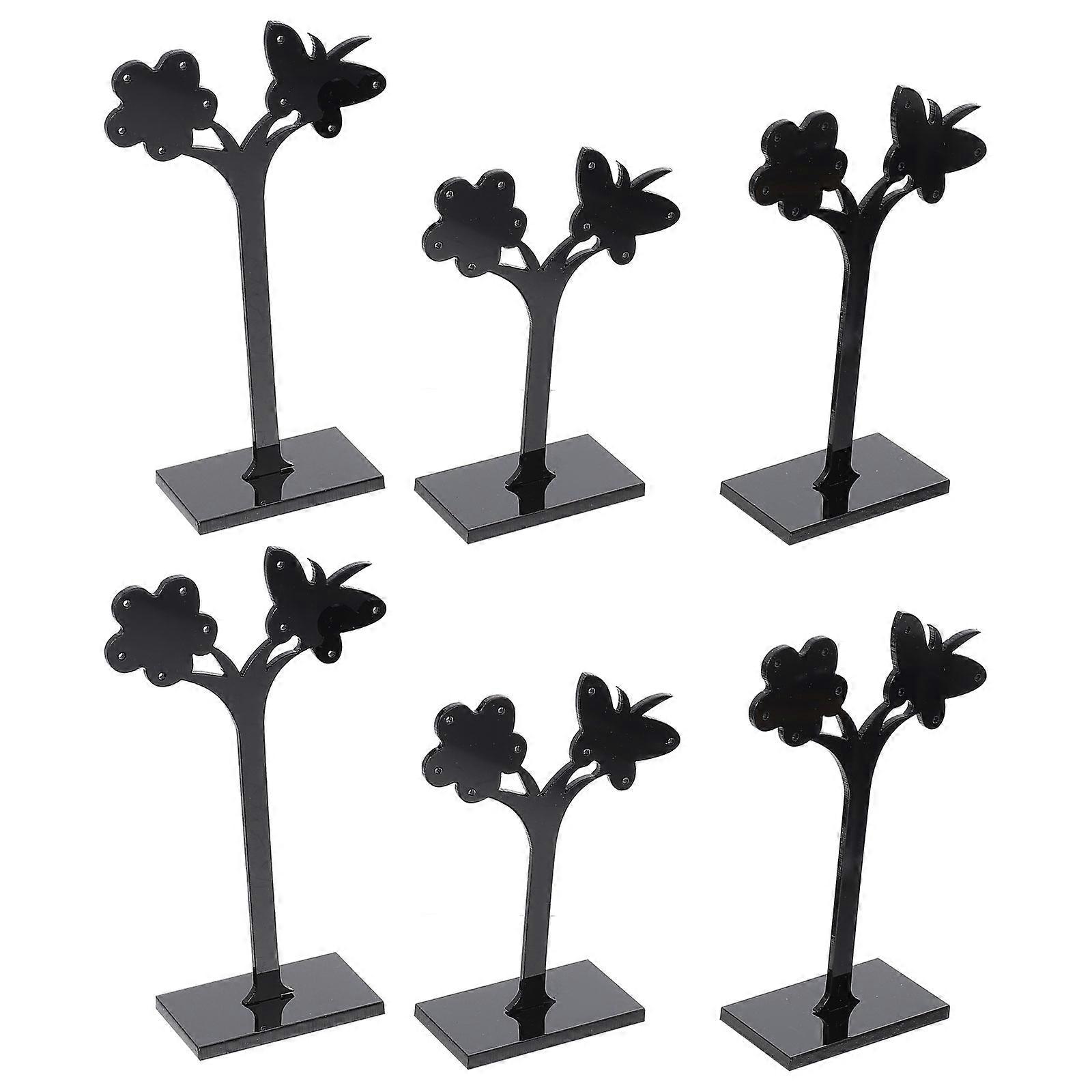 Jewelry Holder Butterfly Shaped Acrylic Earrings Displaying Holders For Desktop 6Pcs Organization