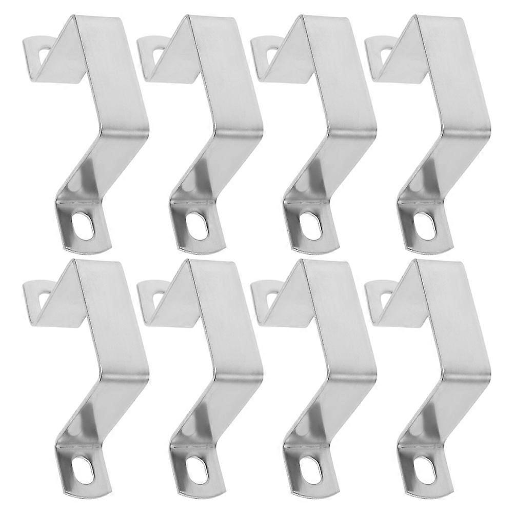 Pipe Mount Bracket for Construction Outdoor Use 8Pcs Silver Square Rust Resistance